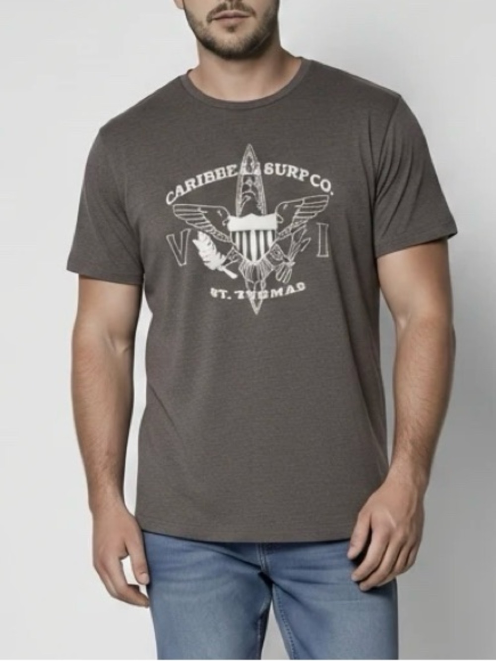 Coastal Classics Caribbean Surf Co St. Thomas Grey T-Shirt